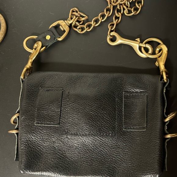 Hell Bent Leather custom bag 3 way purse brass biker zipper pockets belt cross - Picture 7 of 8